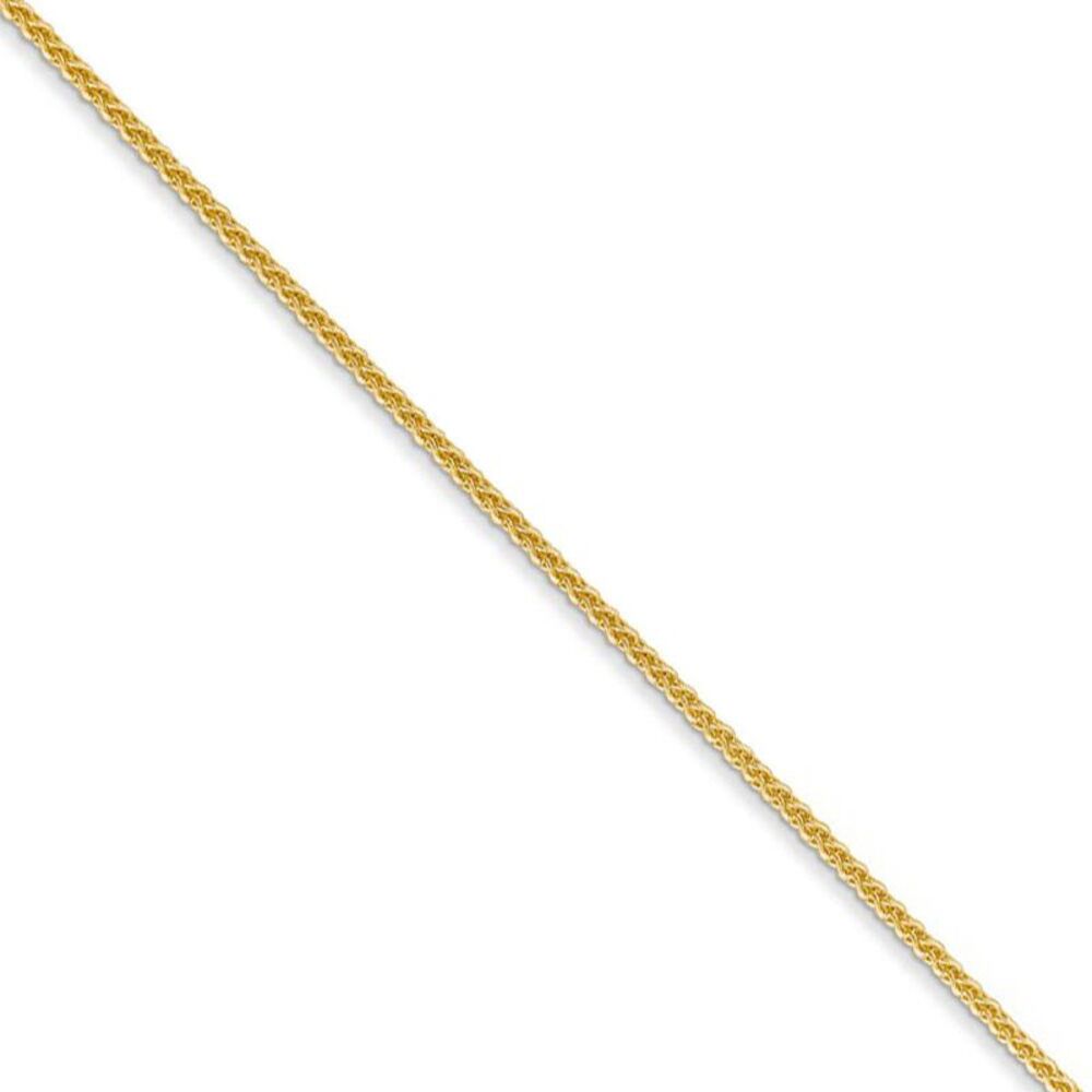 1mm, 14k Yellow Gold, Solid Spiga Chain Necklace, 24 Inch